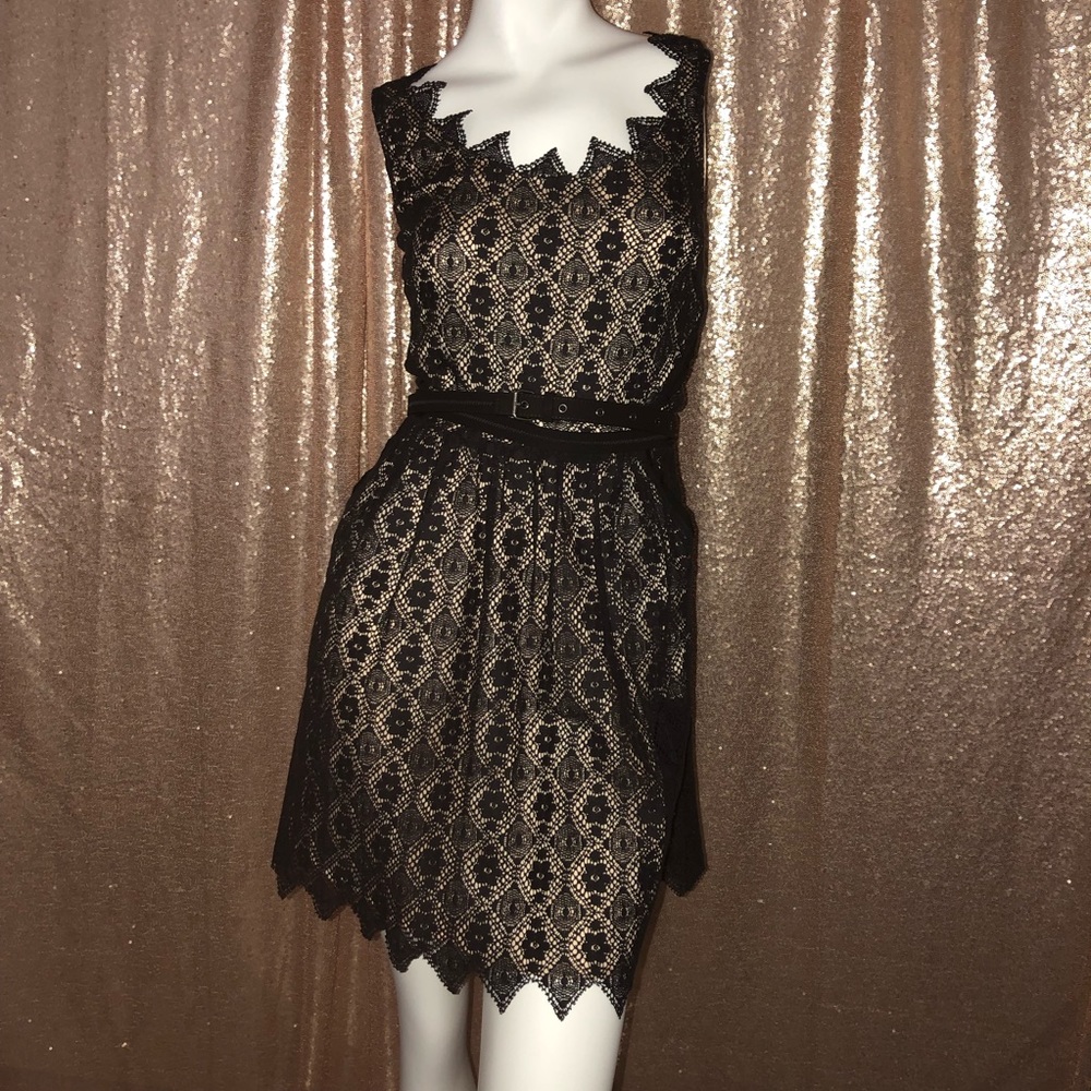 Charlotte Ronson Black and Tan Dress, size 6